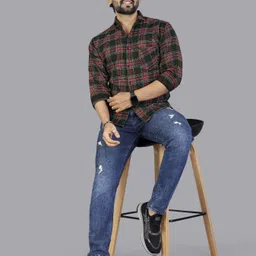 metronaut Men Regular Fit Checkered Casual Shirt image 5