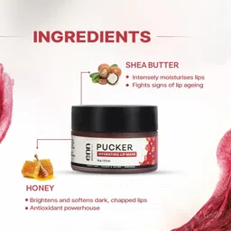 enn Pucker Hydrating Tinted Lip Mask, 1% Hyaluronic Acid, Shea Butter & Honey Strawberry image 5