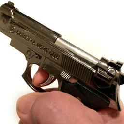 play run Beretta M92G CQB Print Pistol Shape Antique Copper Premium Pocket Cigarette Lighter Pocket Lighter|Jet Flame And windproof | Refillable Butane Gas System Pocket Lighter image 1