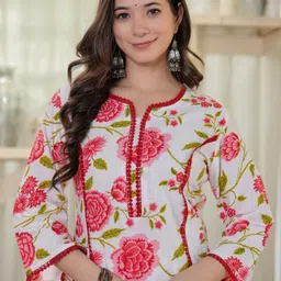kjfab Women Printed Pure Cotton Straight Kurta-picture-21