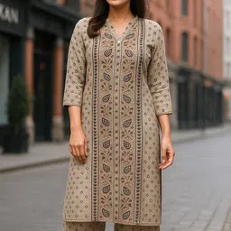 ganric Women Wool Kurta Palazzo Set image 1
