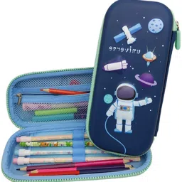 ar jouiet mansion Astronaut 3D Eva Pencil Case Pouch School Stationery Pouch for kids 3D Art EVA Pencil Box image 3