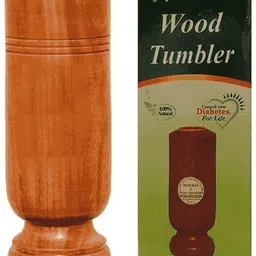 wild bhalu Vijaysar Herbal Tumbler Sugar Control Glass (90 ml, Wood, Brown) Glass Water/Juice Glass image 4