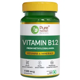 Pure Nutrition Vegan Vitamin B12 (Methylcobalamin) 1500mcg Boosts Energy & Improves Brain Health (60 No)-image-49