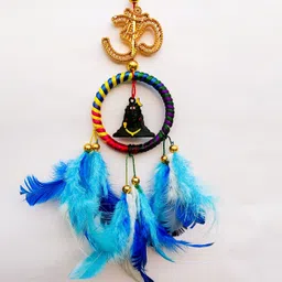adhyans Small Size Adi yogi Dream catcher for Car Dash board wall hanging,Road Safety Feather Dream Catcher-picture-15