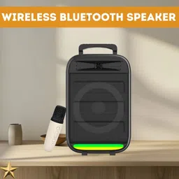 GUGGU Monster (BLUETOOTH TROLLEY SPEAKER) With Karaoke Mic and High Quality SoundBB423 35 W Bluetooth Party Speaker-picture-11