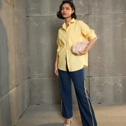 sassafras Women Oversized Fit Printed Spread Collar Casual Shirt image 3