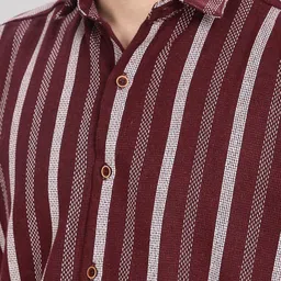 mildin Men Regular Fit Striped Spread Collar Casual Shirt image 5