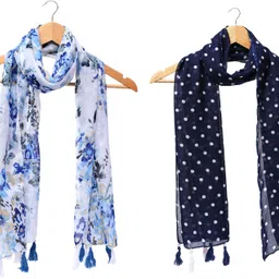 riddle needle Printed Chiffon Women Multicolor Scarf, Stole, Fancy Scarf-picture-43