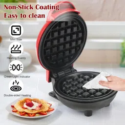 alakhexport Mini Waffle Maker Machine 3 In 1 Waffle Iron Home Appliances Waffle Maker image 3
