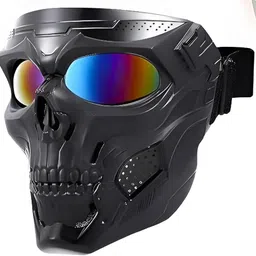 autokick SKM-103 – Matte Black Tactical Skull Mask with Clear Ventilation Skull Face Mask Blowtorch Safety Goggle-picture-26