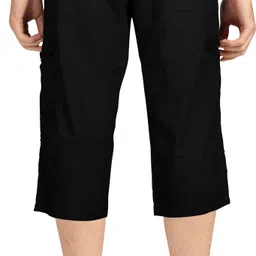just black Solid Men Black Cargo Shorts image 2