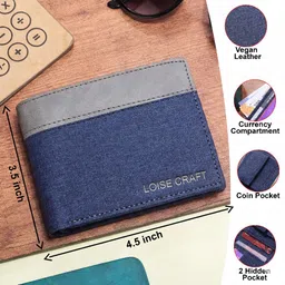 loise craft Men Trendy, Travel Blue Artificial Leather Wallet image 3