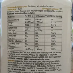 herbal nutrition life Vestige Glucosamine 100 Tablets Glutamine image 2