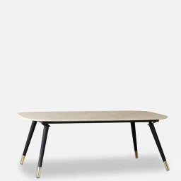 claymint Milano White Marble Coffee Table In Black With Brass Finish image 1