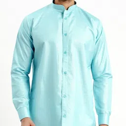 jodidar Men Solid Dupion Silk Straight Kurta-picture-15