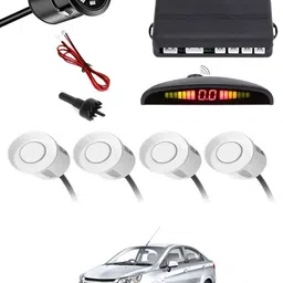zplus Car Parking Sensors - Set of 4 with Reverse Parking Camera (White)-235 Safety of Passengers/Car One Alarm Kit-2151 Parking Sensor-picture-19