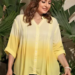 perfect productions Women NA Fit Dyed/Ombre Button Down Collar Casual Shirt-picture-25