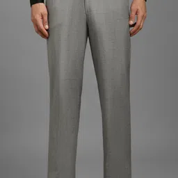 louis philippe Men Regular Fit Grey Polyester Trousers-picture-14