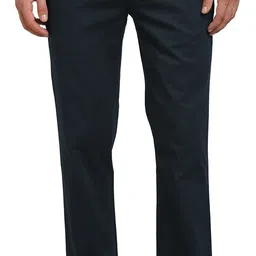 turtle Men Skinny Fit Blue Cotton Blend Trousers-picture-10