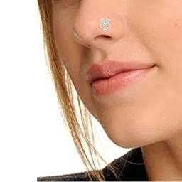 peenzone Rose Gold 92.5-925 Sterling Silver Flower Round Shape Cubic Zirconia Prong Setting Nose Pin Stud for Women Girls image 3