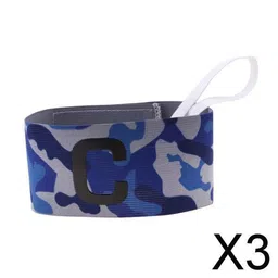 The Style Sutra 3xFootball Soccer Sports Arm Adjustable Bands Captain Armband #3 Blue|Sporting Goods | Team Sports | Soccer image 2
