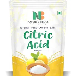Nature's Bridge Premium Food-Grade Citric Acid Natural Preservative & Flavor Enhancer | 100gm | Lemon Salt | Citric Acid Crystals | Multiple Uses for Home and Kitchen - (100gm) image 1