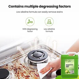 Shatras Dishwash Gel Green Lemon & active salt, Refreshing, Antibacterial, Leaves no residue,Fast Cleaner for all types of Utensils, Dishwasher Liquid, Refill Can (5L) image 4