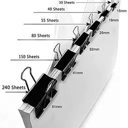 Bambalio Binder Clips 32mm Black Set of 2 Dozen(Pack of 24) image 4