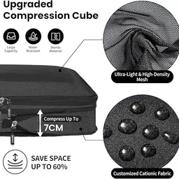 lyrovo 6pcs Compression Packing Cubes for Travel, Lightweight Vacation Travel Essentials, Travel Accessories for Suitcase Organizer Bags Set, Durable Luggage Organizer image 3