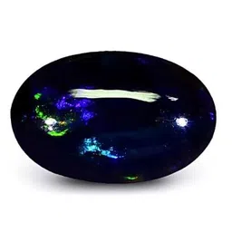 cuonna gems gallery 6 रत्ती ओपल स्टोन प्रमाणित 5.5 Carat Best Australia Black Fire Opal Stone Original Certified ब्लैक फायर आपल स्टोन Oval Shape Kala Pathar Fiery Opal Bhagya Ratna October Birthstone image 2