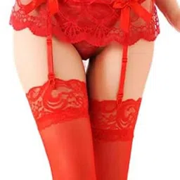 neska moda Women & Girls 2 Pair Lace Garter Belt and Sheer Nylon Pantyhose Stockings Lingerie Set-STK120/2s image 4