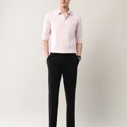 arrow Men Tapered Black Polyester Trousers image 3