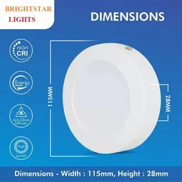 brightstar LED 10W CBL Round Surface Down Light Pack of 1 Recessed Ceiling Light Ceiling Lamp image 2