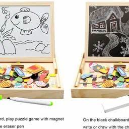 authfort Wooden Educational Toys Magnetic Art Easel Animals Wooden Puzzles Games for Kids WD04 image 3