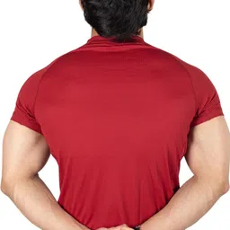 fuaark Men Typography Round Neck Polyester Maroon T-Shirt image 2