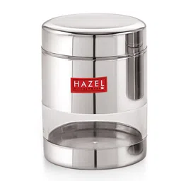 hazel Silver Stainless Steel 400 ml Glossy See Through Storage Container (Set of 6 ) image 3