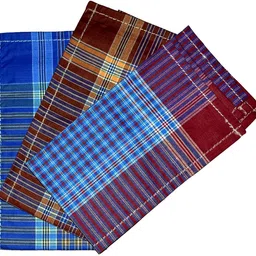 AKsells 100% Cotton Handkerchiefs For Men - Color Multi Checks ["Multicolor"] Handkerchief image 3