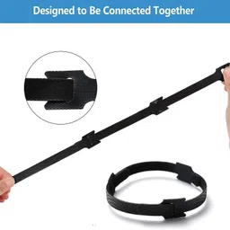 syga 10pcs Velcro Cable Tie, Hook and Loop Straps Fastener, Nylon Reusable Self-adhesive Cable Organiser for PC TV USB Network Cable, Velcro Tape for Home and Office-12mm Width and 150mm Length (Black) Sew-on Velcro image 5