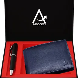 aboost Men Casual, Formal Blue Genuine Leather RFID Wallet-picture-12