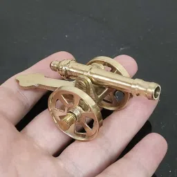 fashion bizz (Pack of 3) Royal Canon Brass Miltary Collectible Figurine (Gold) image 3