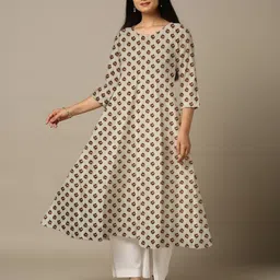 world of mystery Women Floral Print Cotton Blend Anarkali Kurta-picture-14