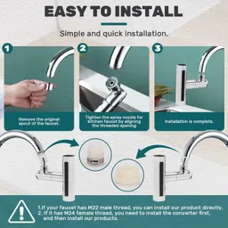 niyanta 4-in-1 360° Rotatable Faucet Spray Head Extender with 4 Adjustment Mode Faucet Shank image 4