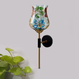 new era Antique Gold Wall Lamp with Mosaic Glass image 2