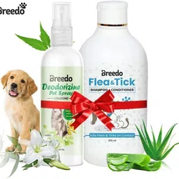 breedo Combo of 2 Dog Flea-Tick Shampoo (250 ml) + Deodorizine (100 ml) Allergy Relief, Conditioning, Anti-fungal, Anti-microbial, Anti-itching, Anti-dandruff Natural Dog Shampoo-picture-19