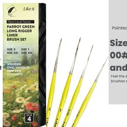 like it Long Liner Brushes Set - 4 Fine Tip Paint Brushes for Detailing & Painting image 3