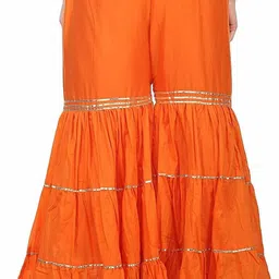 kanna fabric Pack of 2 Women Regular Fit White, Orange Viscose Rayon Trousers image 5