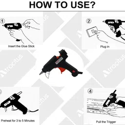 atrocitus Electric 20W Mini Glue Gun With 8 Pcs Hot Glue Stick for Craft,Art,DecorWork Standard Temperature Corded Glue Gun image 4