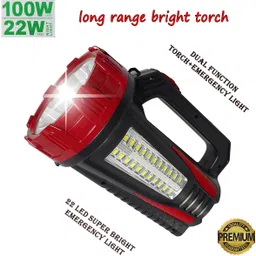 smuf Long Range 1000 Meter With 22 Big Smd Side Light 8 hrs Torch Emergency Light image 2