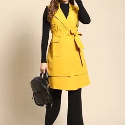 woowzerz PU Solid Coat For Women-picture-31